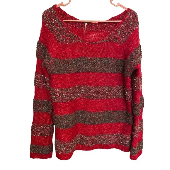 FREE PEOPLE Oversized Striped Knit Sweater - Picture 8 of 8